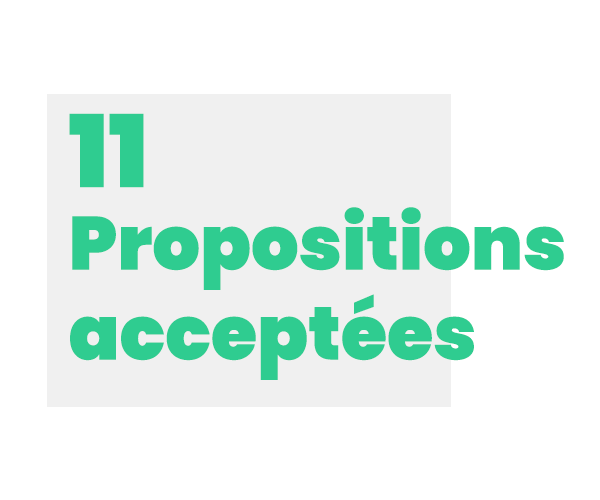 11 propositions acceptées